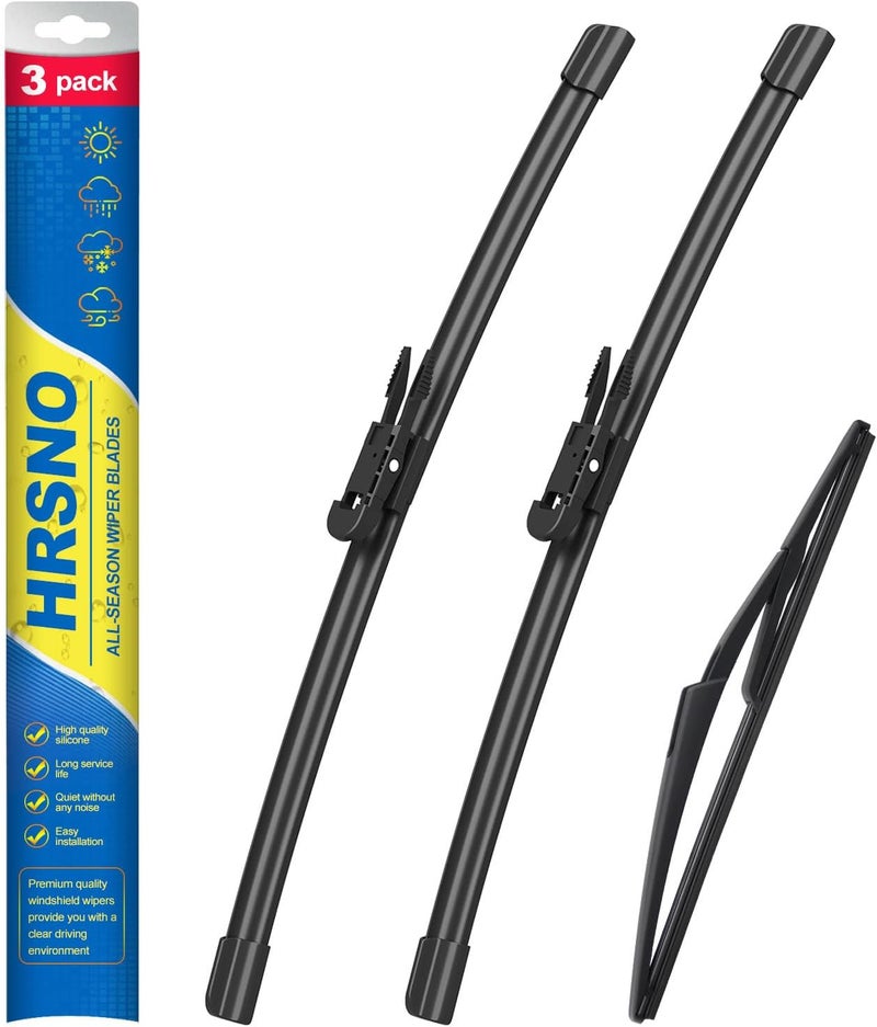 HRSNO 20"+19" Windshield Wipers With 10" Rear Wiper Blade Sets Automotive Replacement for Mini Cooper Countryman 2011-2016,Easy For Installation (Pack of 3) - Image 1
